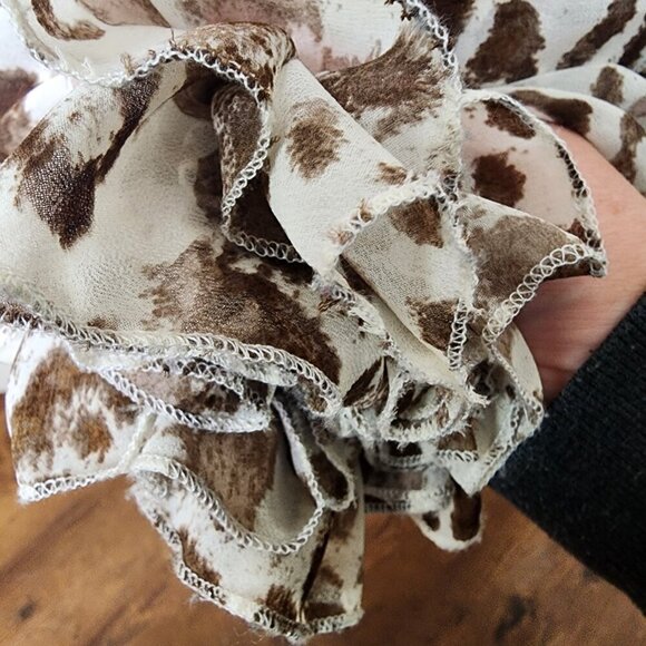 Vici Diana Leopard Print V Neck Flowy Maxi Dress  Brown White Small - Picture 13 of 16